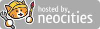 The Neocities logo next to the words "Hosted by Neocities", contained within a rounded gray rectangle